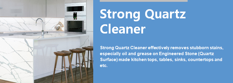 ConfiAd® Strong Quartz Cleaner effectively removes stubborn stains, especially oil and grease on Engineered Stone (Quartz Surface) made kitchen tops, tables, sinks, countertops and etc.
